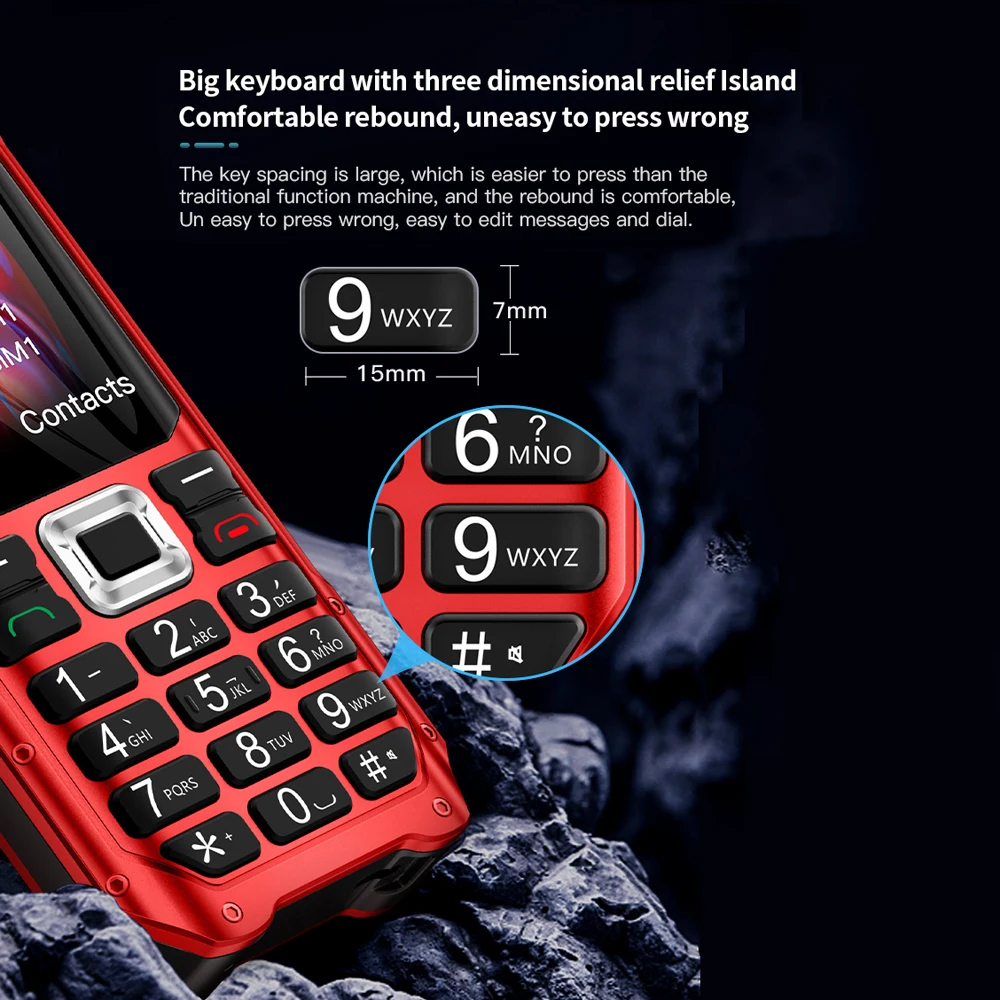 Imagem -03 - Soyes-anti-queda do Telefone Móvel com Alto-falante Lanterna para Elder Cell à Prova de Queda Dual Sim Cards Mp3 fm K80 Gsm 2g 1800mah