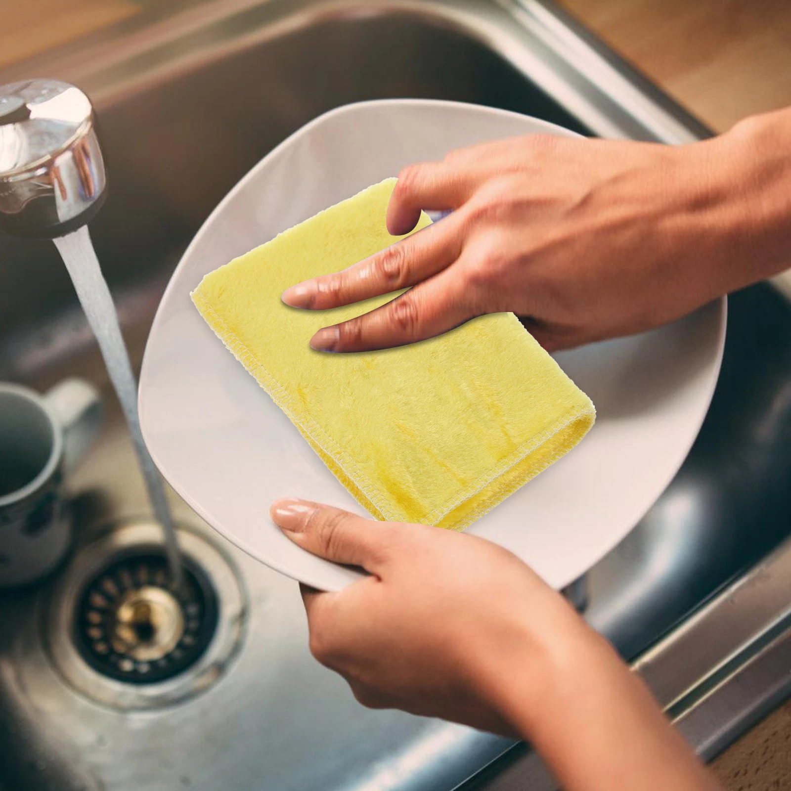 

Non stick Oil Wood Fiber Scouring Pads 23x18cm Cleaning Cloth Dish Washer Towel Scrubber for Dishes Easy Storage