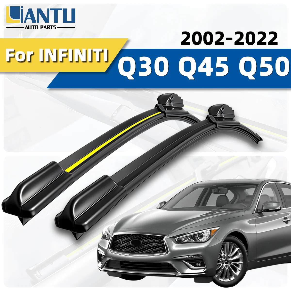 2pcs Front Windshield Wiper Fit For INFINITI Q30 Q45 Q50 2002-2022 Car Wipers Blade Premium Accessorie Quiet Operation