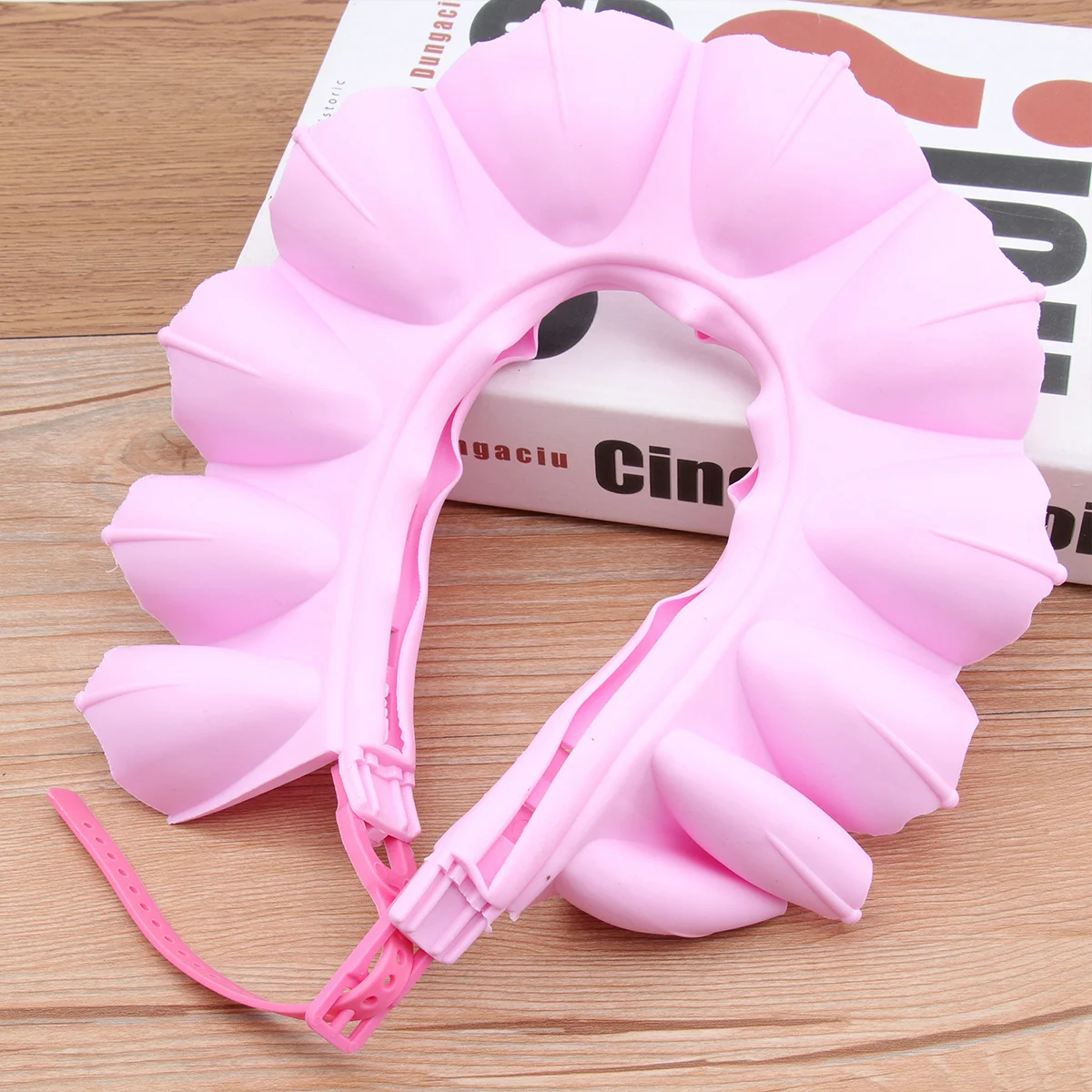 

Adjustable Waterproof Baby Shower Cap Pink Infant Bathing Hair Washing Hat Tpe Ear Protector Infant Shower Girls