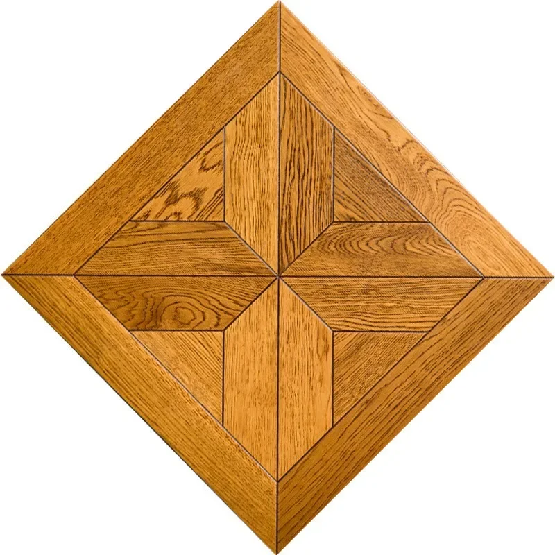 Parquet floor Multi-layer solid wood parquet Personalized retro log background TV wall Square art parquet floor