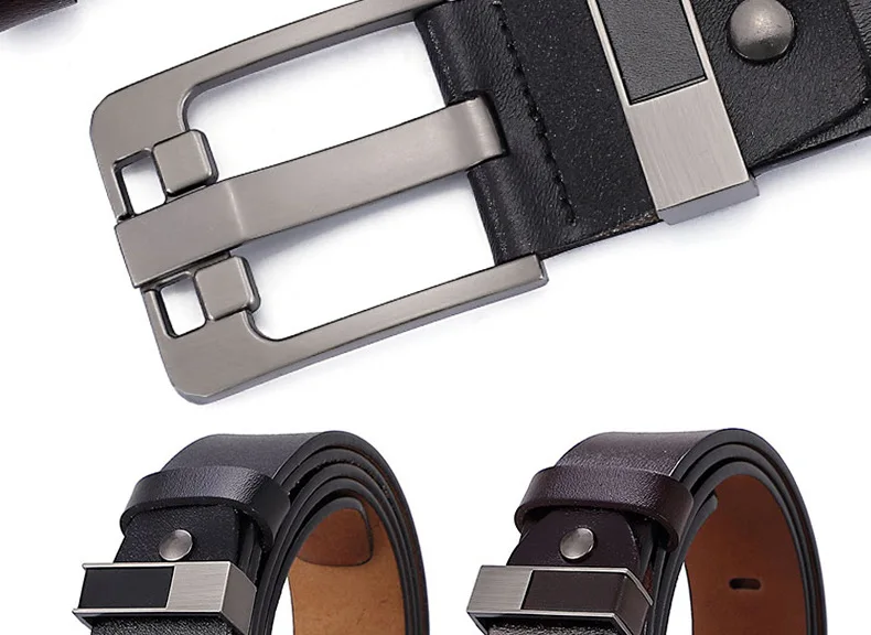 Gürtel Herrenmode Herren Luxus Designer Rindsleder Gürtel für Jeans Echt leder Riemen Nadel schnalle plus Größe 170cm – Detail 2
