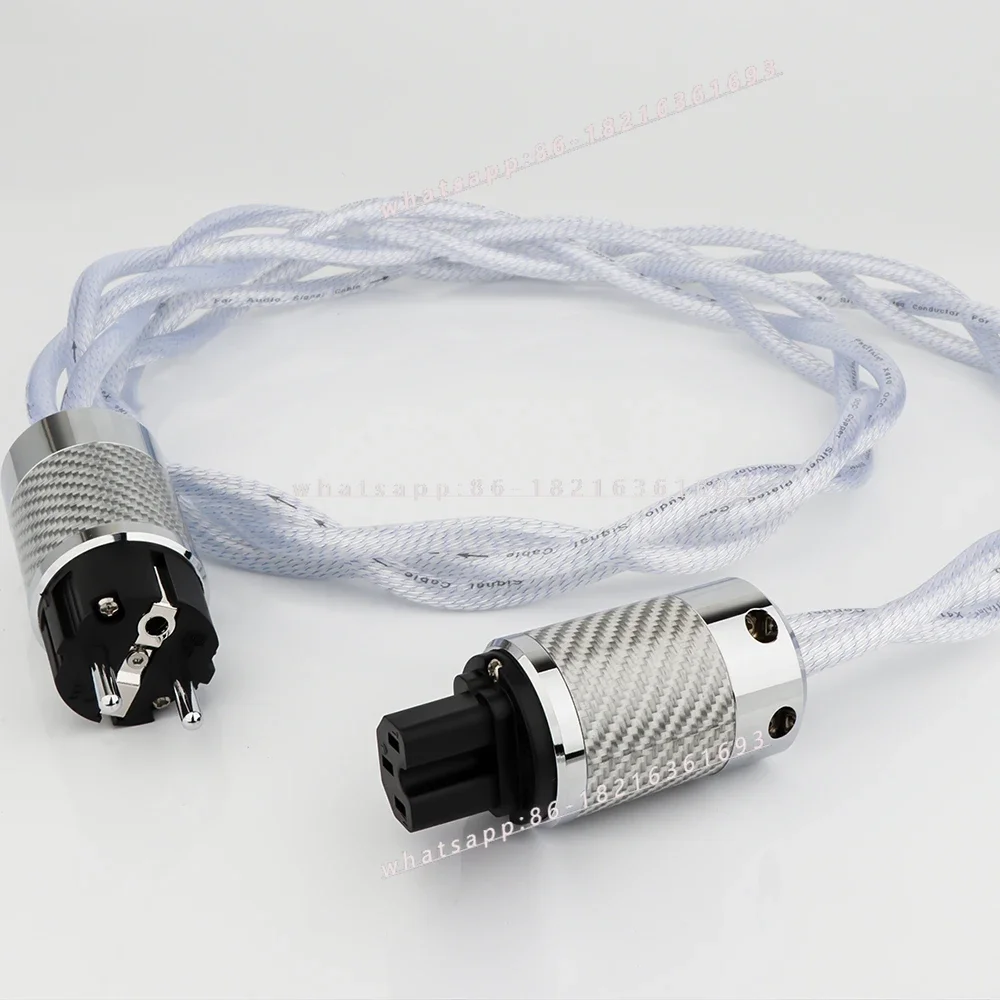 NEW  European Standard American Standard Plug 1 Single Crystal Copper Silver Plated British Standard Power Cord