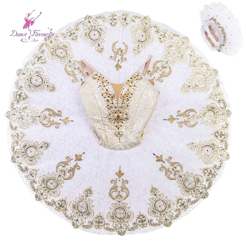 

Light Gold Ballet Tutus costume Classical Professional Tutu Girls Pancake Sleeping Beauty Variation Ballerina Dress B25611