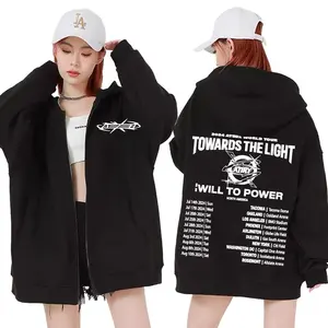 Ateez-dünyadaki satıcı, sonu erkekler ve kadınlar için fermuarlı yazlık sweatshirtler, fermuarlı sweatshirt, ceketli, günlük, moda Koreli, üst, 2024 yapacak 8 en çok satan giyim ateez-no. 2