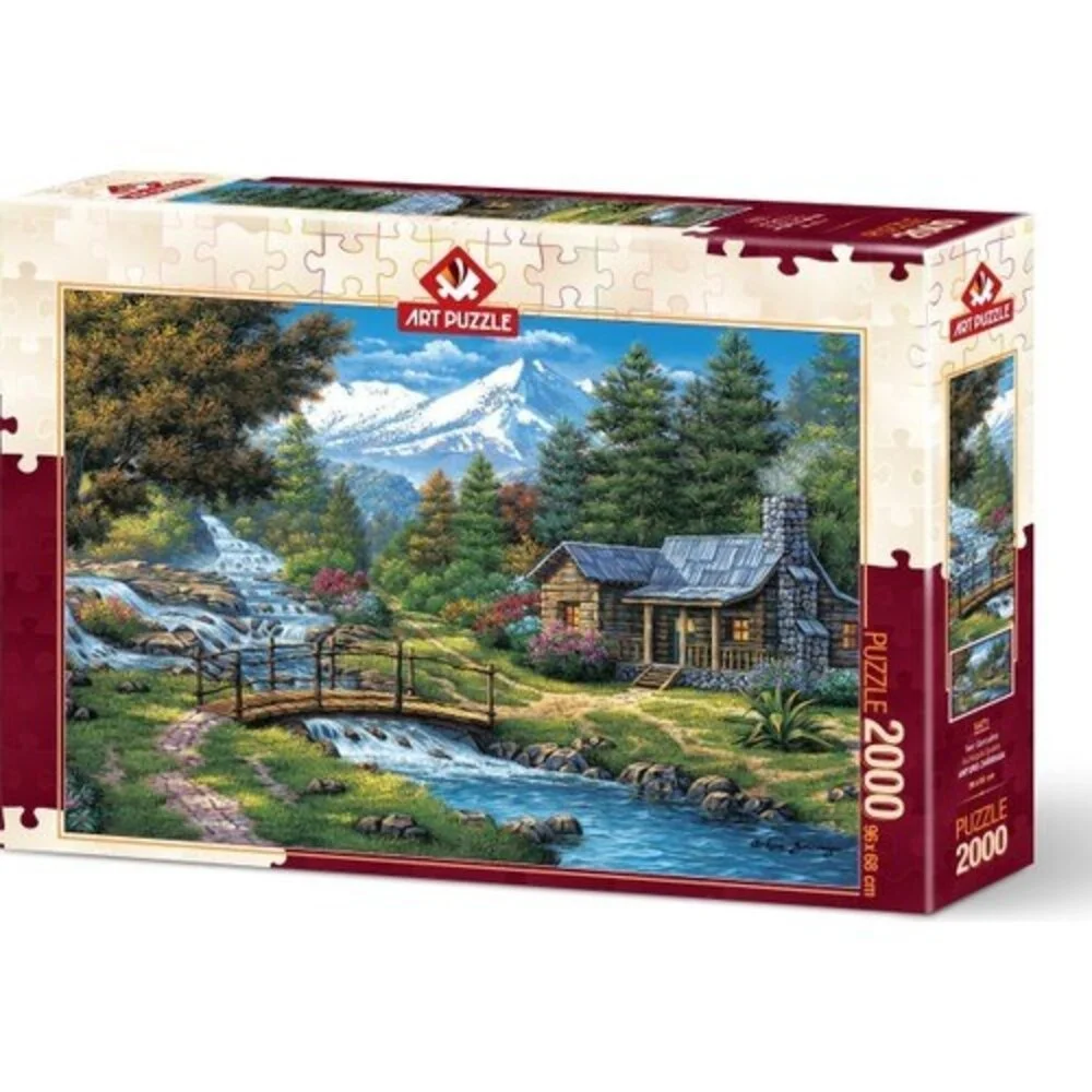 Art Puzzle Two Small Waterfalls 2000 Piece Jigsaw 2021 Fun Educational Stress Relief For Adults Kids