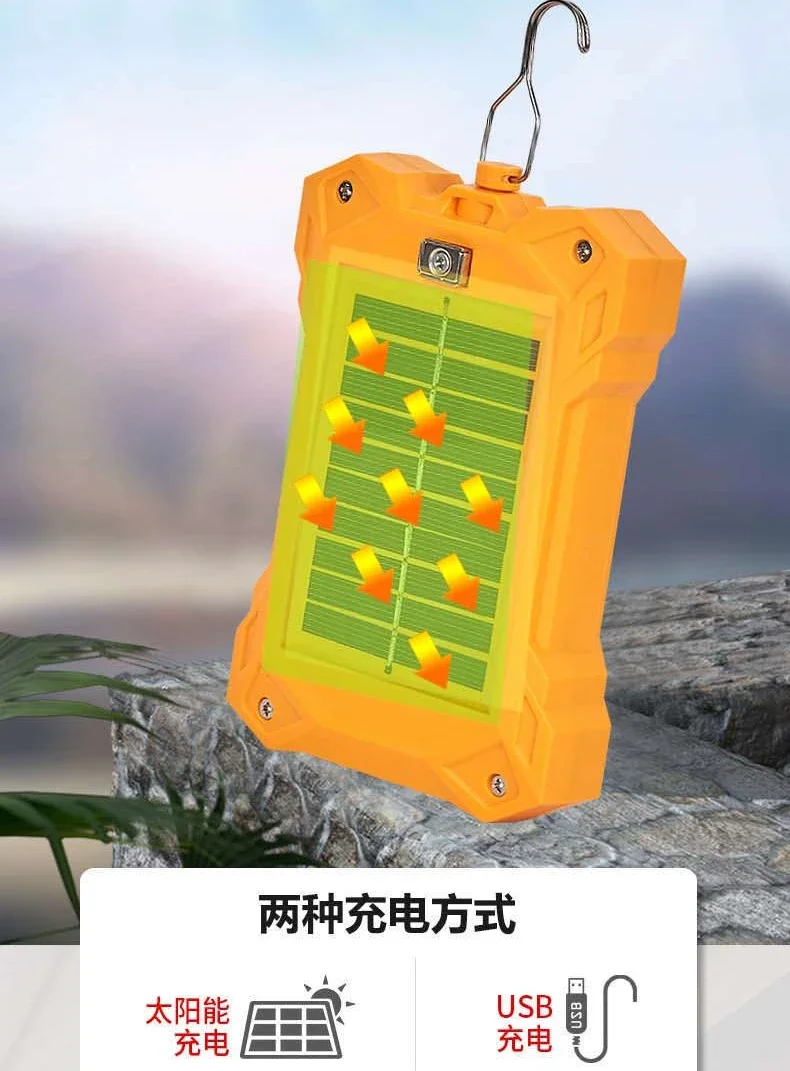 Outdoor Camp Tent Light, Solar Charging Night Market Street Stall LED Lighting, Camping Portable Light