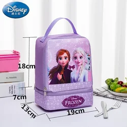 Disney Cartoon Frozen 2 Cute Student School Bag borsa da pranzo a doppio strato borsa da pranzo portatile per bambini borsa da pranzo per studenti