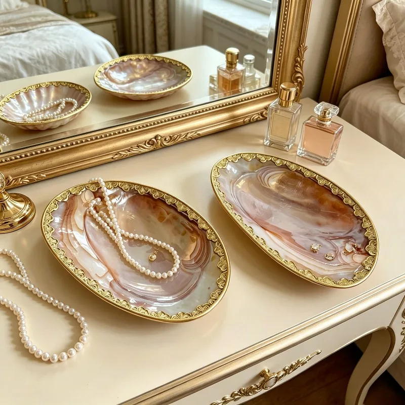 Shell Jewelry Tray Multipurpose Desktop Jewelry Tray Creative Exquisite Necklace Organizer Trays Miniature Pretty Trinket Dish