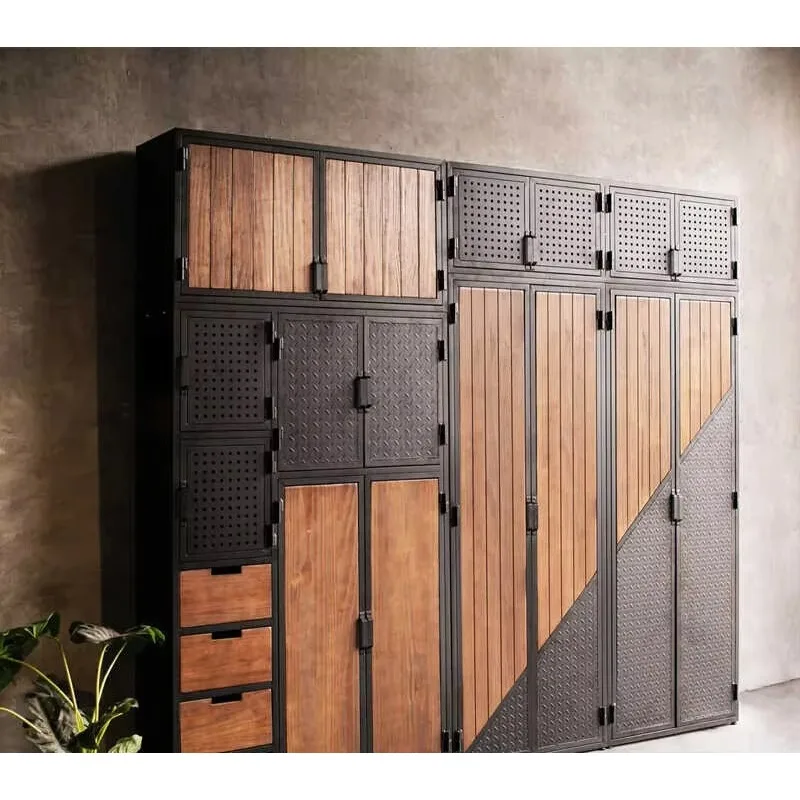 

Loft industrial trench coat cabinet wrought iron metal