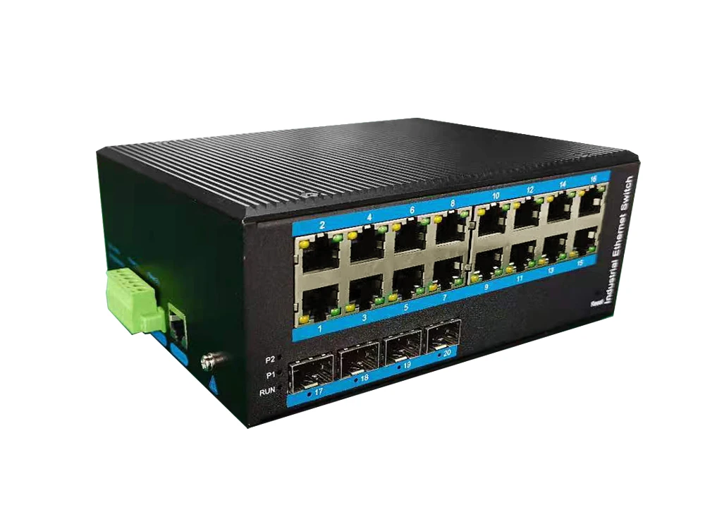 Managed Industrial Ethernet switch with FCC CE RoHS Compliant Products UOTEK UT-62416F-16T-4GP-BNF-EN RTS