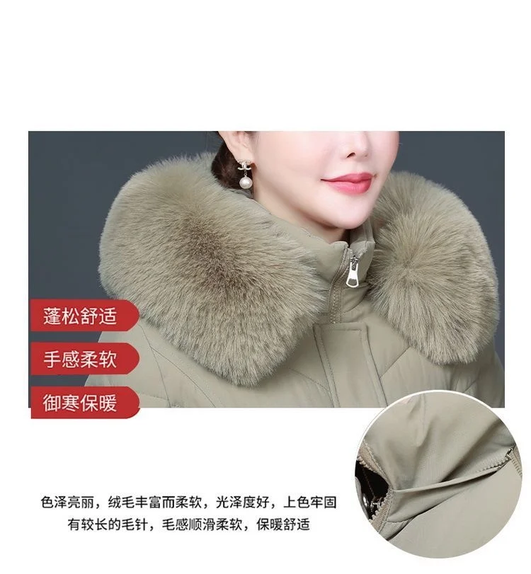 Middle Aged Mother Down Cotton Jacket 6XL Winter Oversized Thick Hooded Coat Windproof Rainproof Female Warm Long Parka Overcoat
