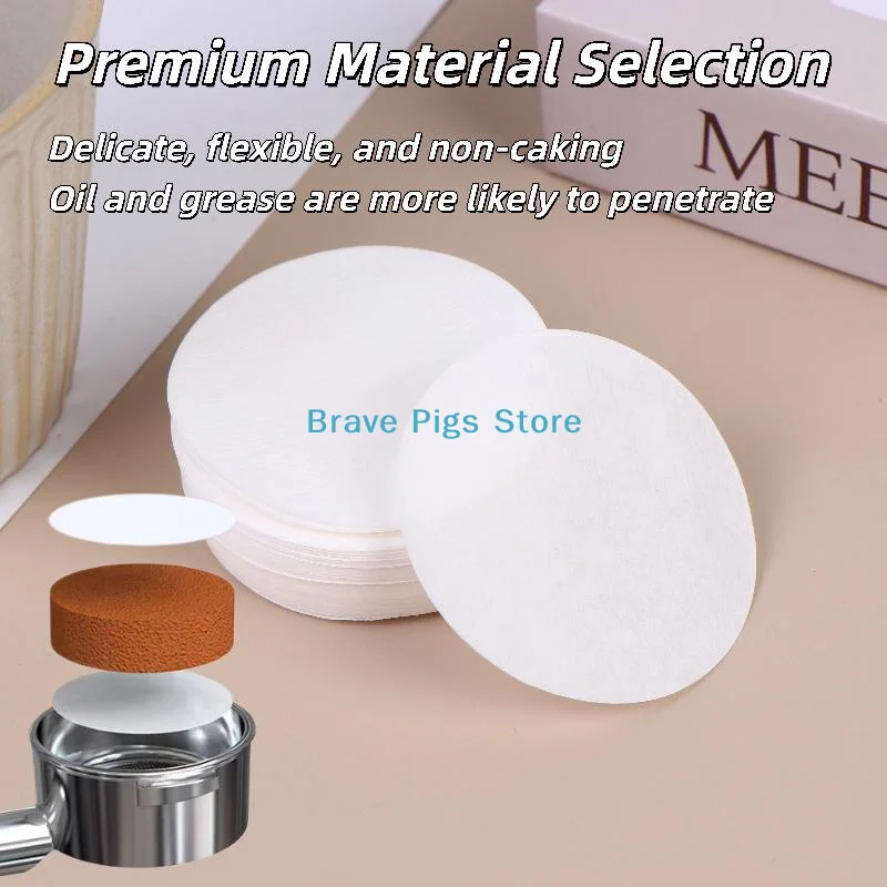 High Quality Coffee Paper Filter for Espresso 51mm 53mm 54mm 58mm 100/500Pcs  Unbleached for Flavourful Coffee at Home