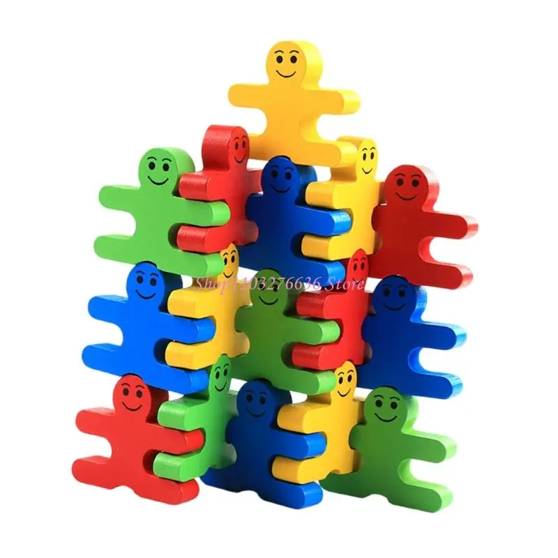 R6FD Stacking Toy Cartoon Figure Building Block Toy For Toddler Fine Motor Skill