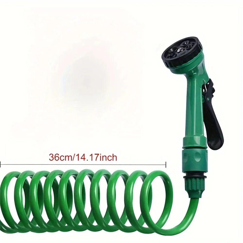 New spring tube watering water gun telescopic water pipe watering vegetable car wash water gun hose garden 5 function sprinkler