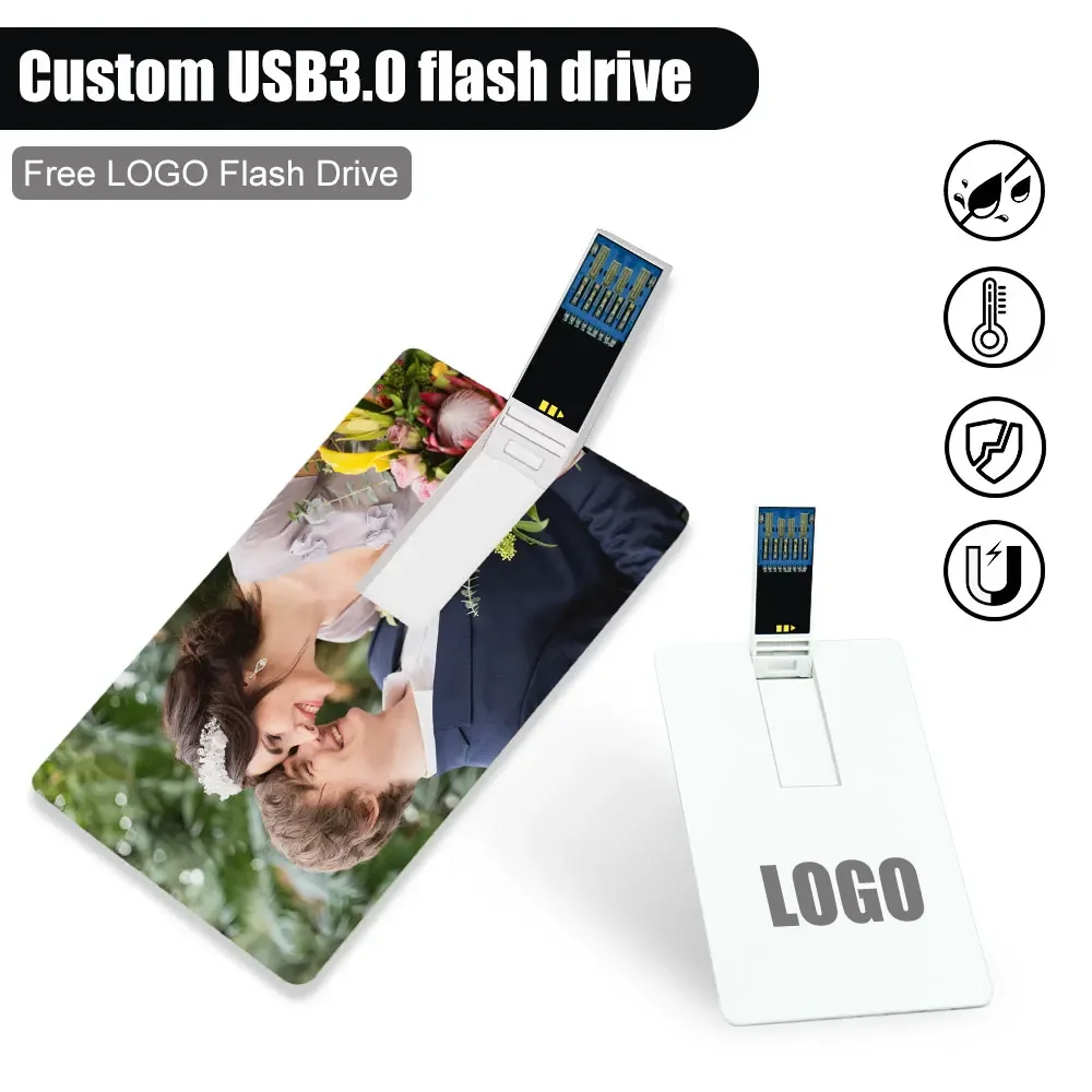 10 unids/lote unidad de bolígrafo de alta calidad 8GB 16GB 32GB 64GB 128GB tarjeta de crédito 3,0 unidad Flash USB logotipo personalizado gratis Pendrive creativo