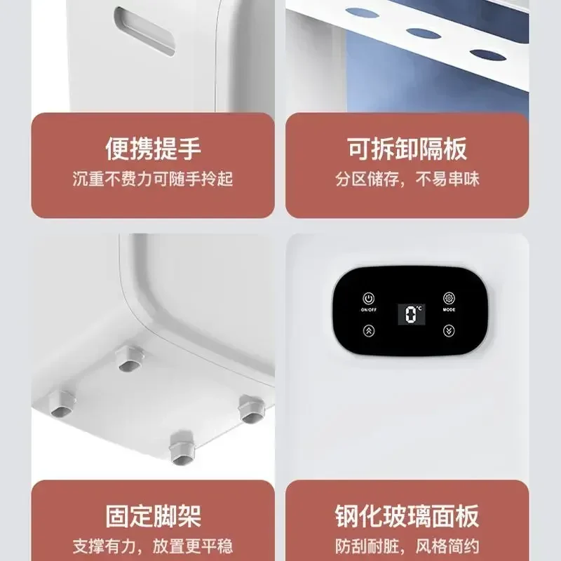 طاقة 20 لتر - توفير ثلاجة صغيرة 220 فولت/12 فولت: مثالية للإيجار والمكاتب، للفواكه/الخضروات، أيضًا لثلاجة السيارات الصغيرة