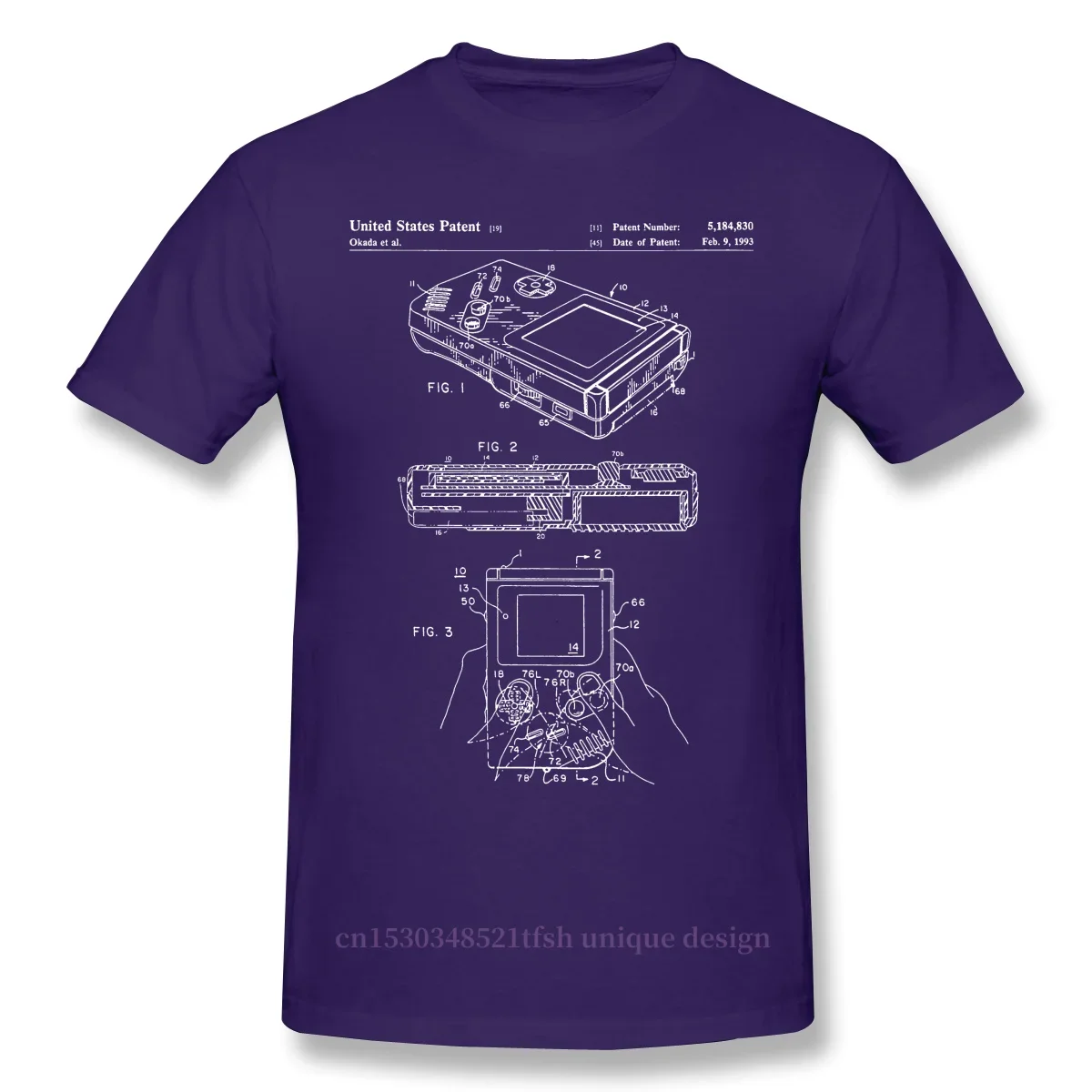 Nintendo Game Boy Patent Gameboy T-Shirt Men Top Quality Short Summer Sleeve Russian Games Online Casual Shirt Loose