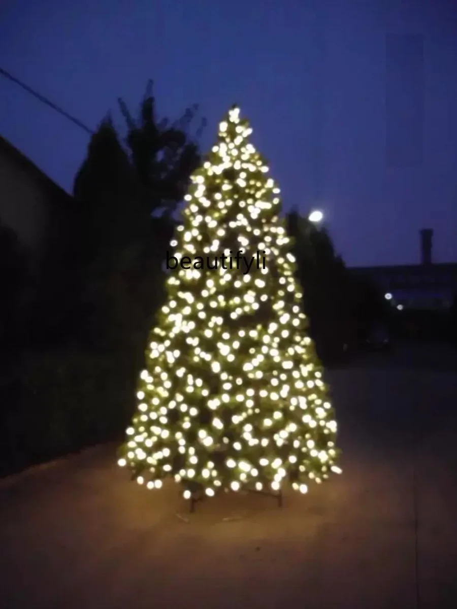 Luxury large 3.5-meter Christmas tree, encrypted LED luminous outdoor frame PE Christmas tree