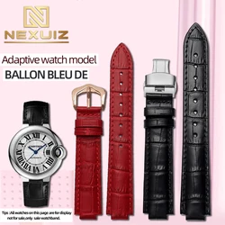 Leather Watch Band For BALLON BLEU DE CARTIER Watchstrap Women and Men Watch Convex Joint Bracelet 14mm 16mm18mm 20mm 22mm