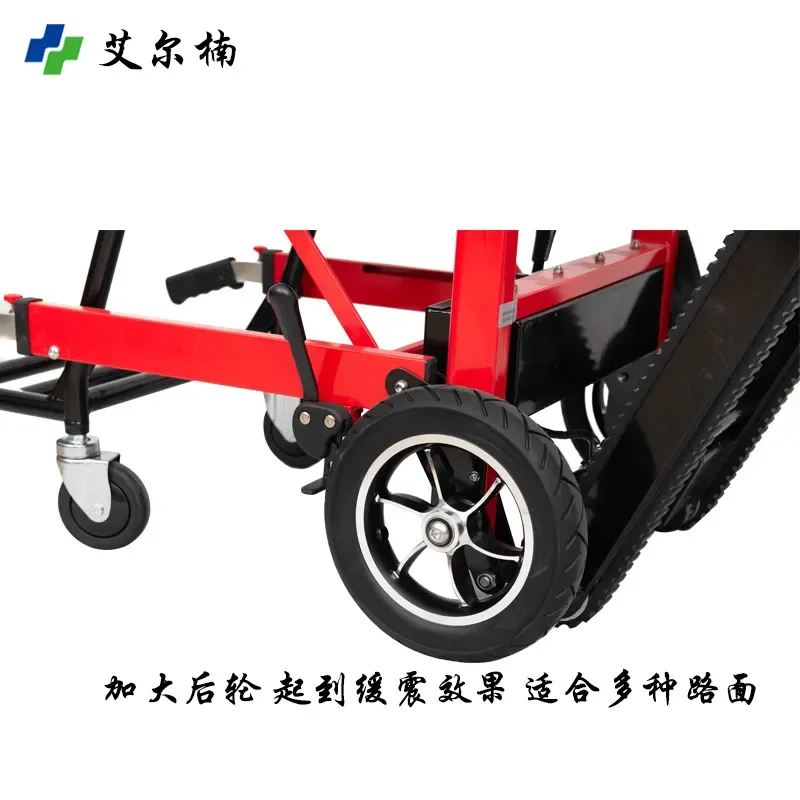 Aiernan Foldable Climbing Wheelchair with Brakes Large Non Inflatable Wheels Self Propelled Mobility Aid for Stairs SW03