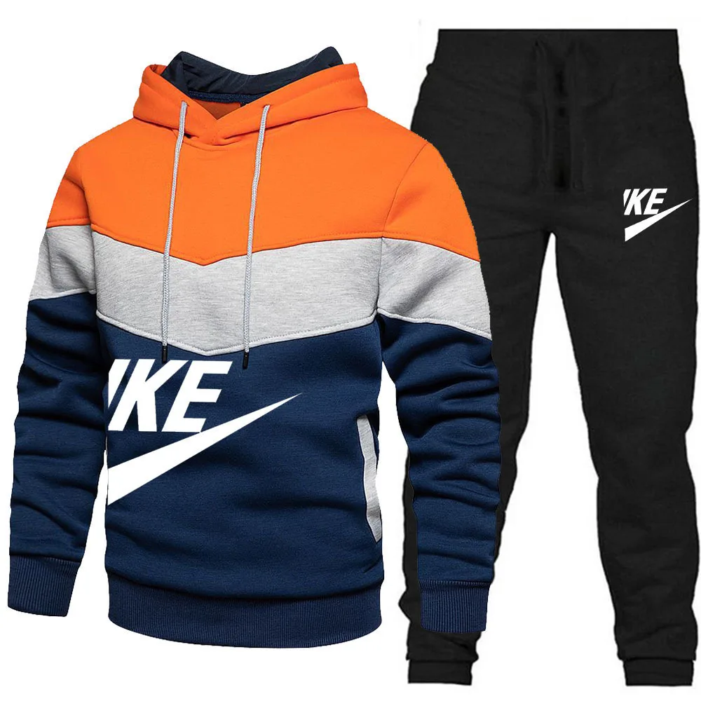 2024 New Autumn Winter Men\'s Sets Zipper Hoodie+Pants Pieces Casual Tracksuit Male Sportswear Brand Clothing Sweat Suit