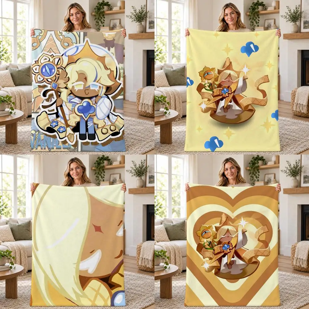 Game Cute Vanilla Cookie Throw Soft Warm Flannel Throw Blanket for Sofa Bed Office Home Holiday Gift All Season