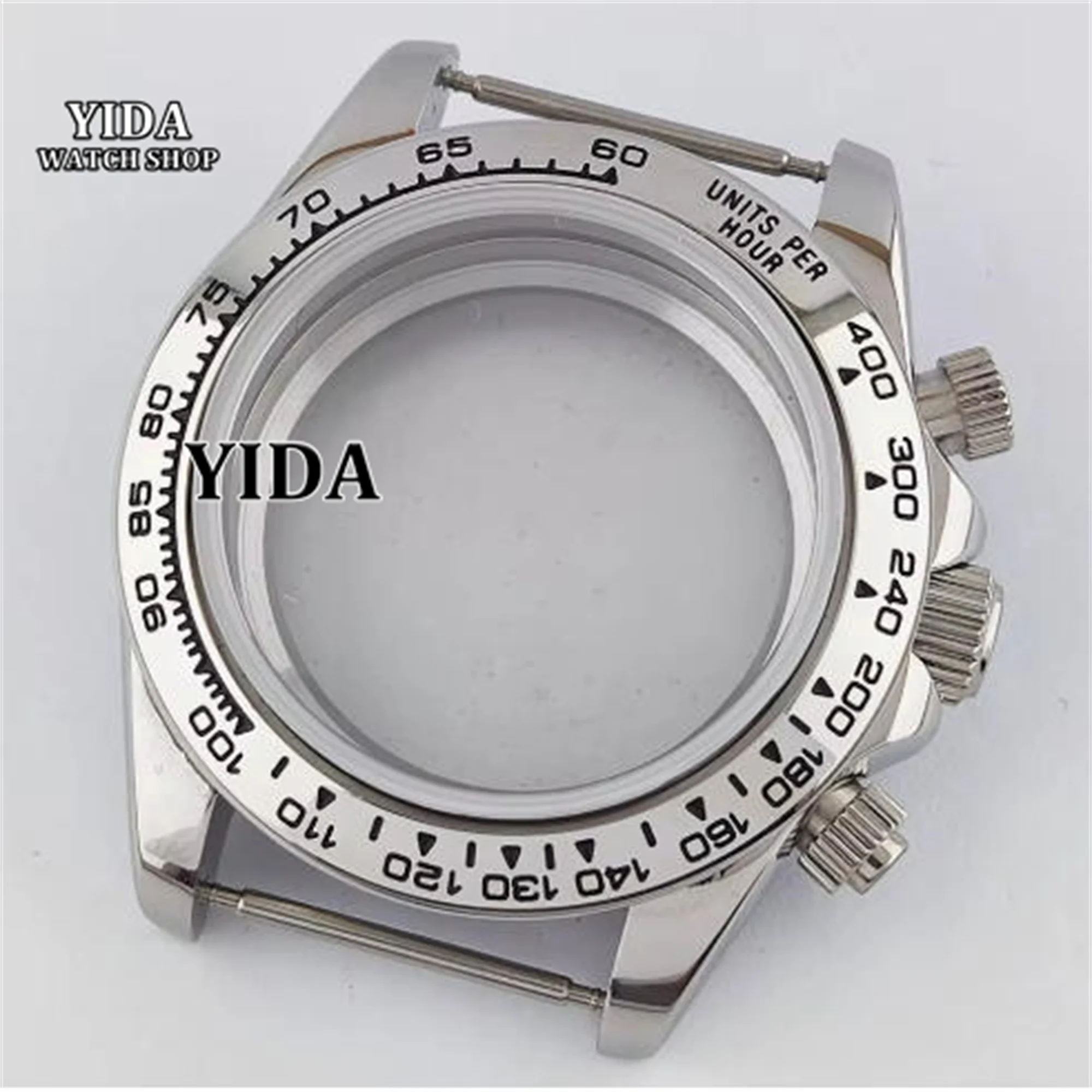 

VK63 Case Stainless Steel 39MM Watch CaseSapphire Glass 10ATM Waterproof Mod Case Ceramic Bezel Case Fit VK63 Quartz Movement