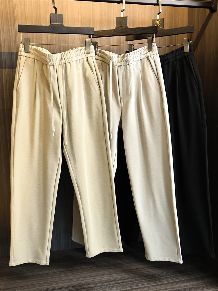 

Modal Wool Blend Men's Straight Leg Casual Pants Comfortable All-Match Warm Skin-Friendly Fashion Urban Style Autumn Leisure ...
