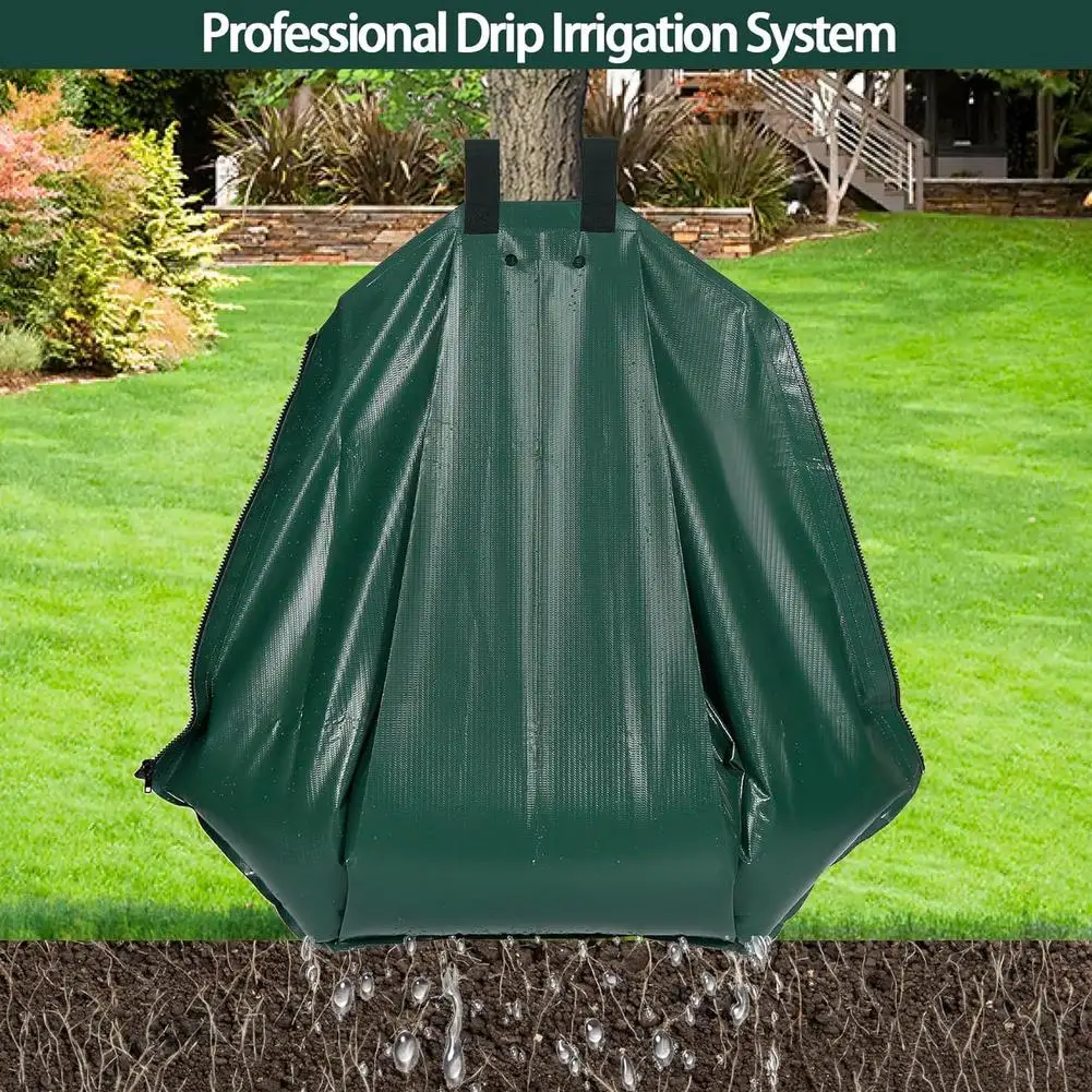20-Gallon Reusable Tree Watering Bag - Slow Release Irrigation Drip System for Lawn & Garden Care