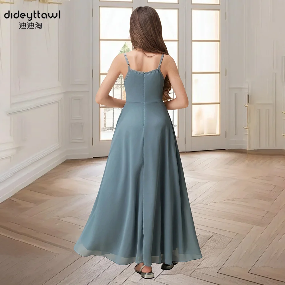 Dideyttawl Personalizzato A-Line Tulle Cerniera Senza maniche Cinghie per spaghetti Abito da sera con paillettes 2025 Lunghezza pavimento Abiti da sposa