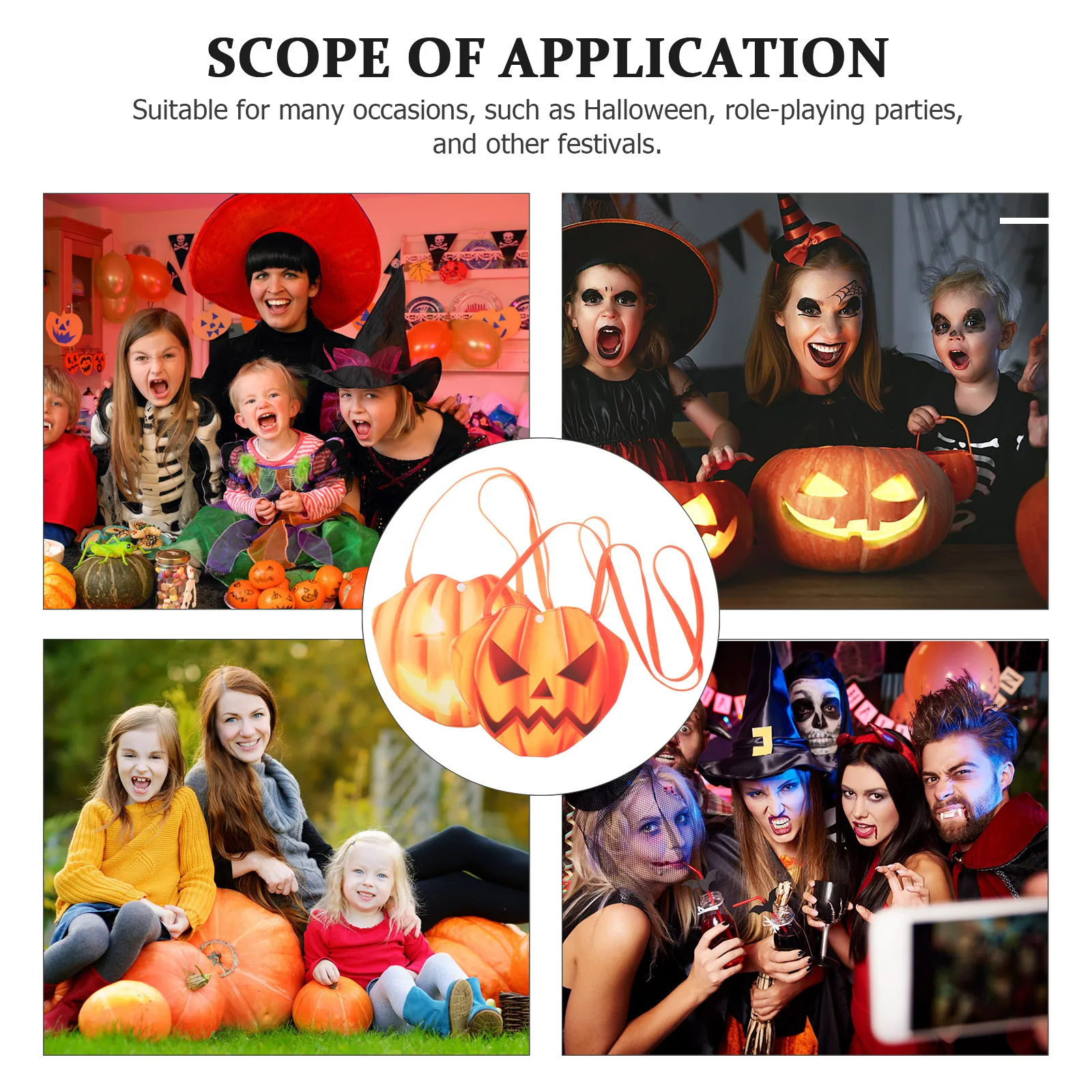 

2Pcs Halloween Pumpkin Pattern Small Hanging Bags Candy Treat Gift Pouches Party Supplies Favor Halloween Pouch