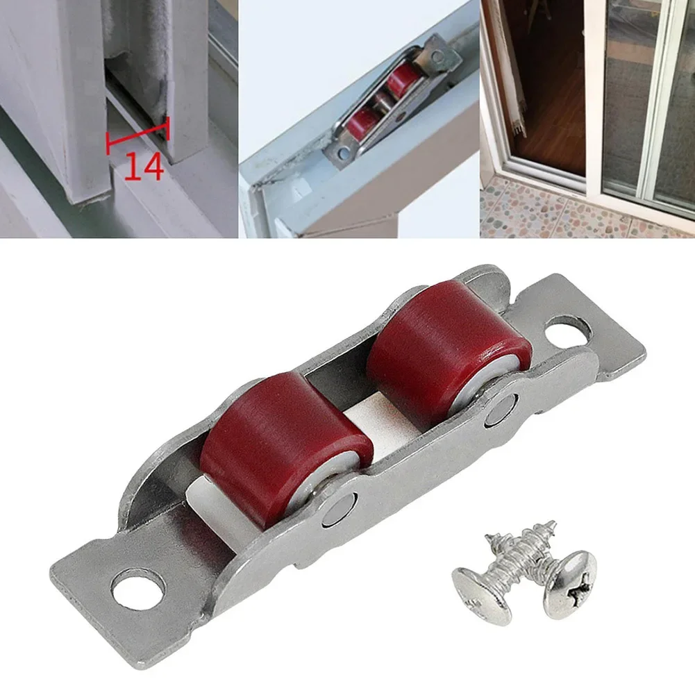 Window Pulley Flat Wheels Nylon Pulley Slot Wheel Sliding Door Roller Glass Door Runner Wheels Windows Hardware High Quality