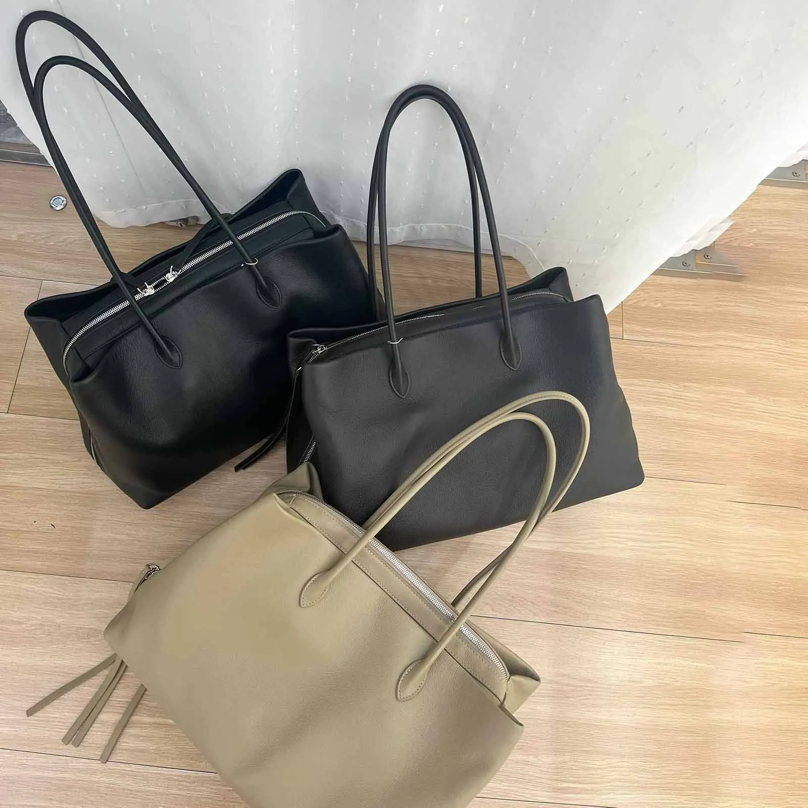 Suede 40cm Women's Tote Bag 2026 Autumn and Winter New Frosted Cowhide Large Capacity Slack Vintage Handle Shoulder Bag