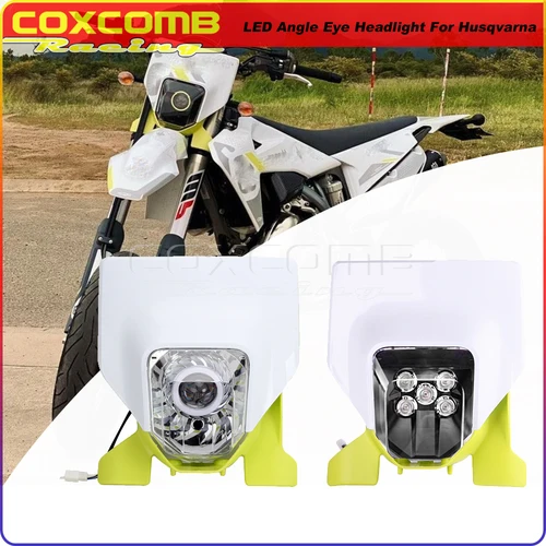 Para Husqvarna TE/FE 125-501 FC FX 350/450 FC250 TX 300 Supermoto Enduro Dirt Bike todoterreno bombilla LED de ojo de Ángel faro lámpara DRL