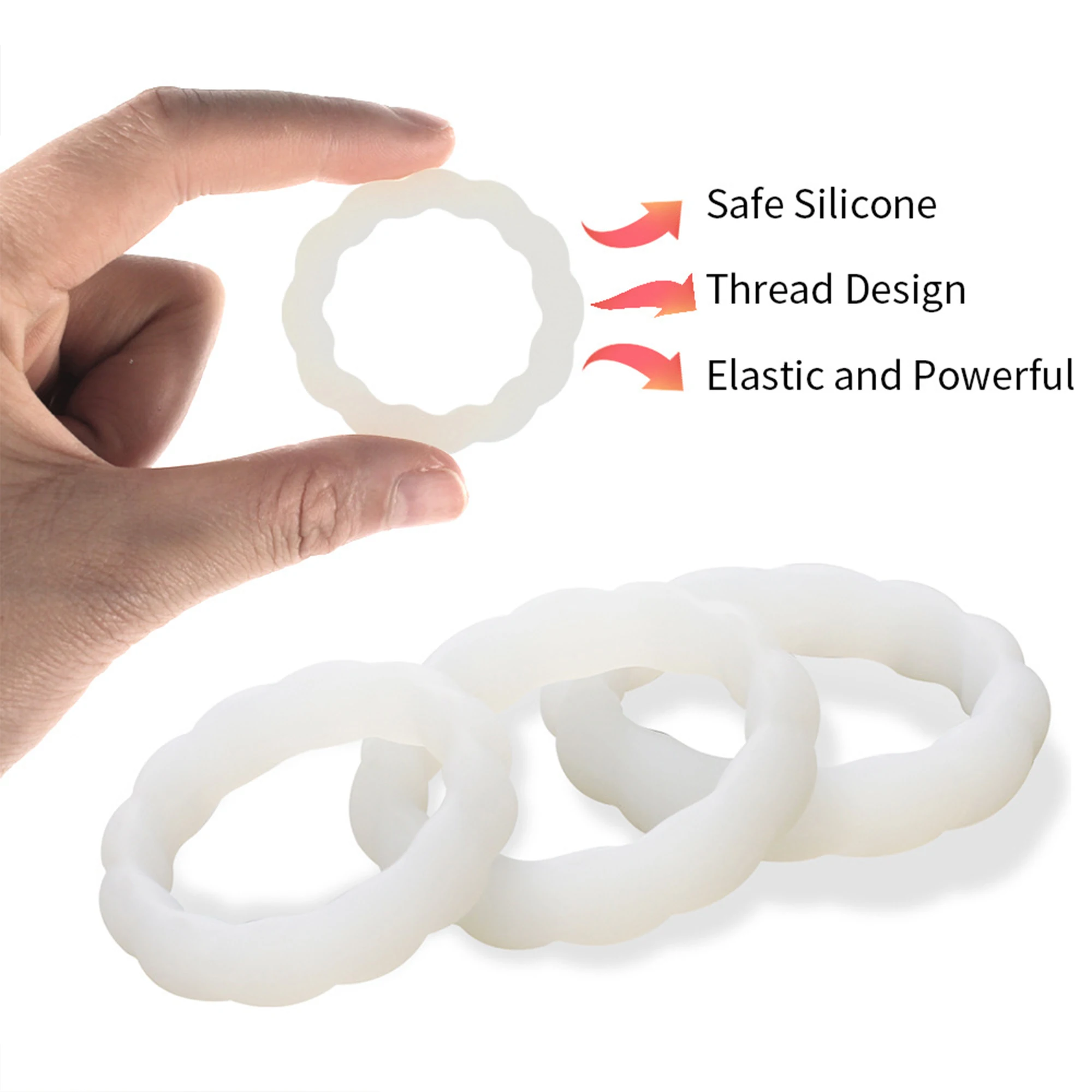 3pcs Male Luminous Penis Rings Smooth Silicone Delay Ejaculation Cock Ring Sexy Erection Ring Adult Product Sex Toys For Men