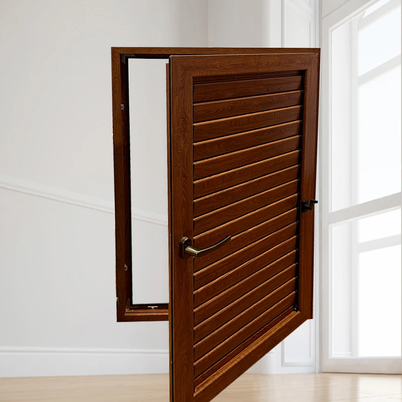 Aluminum Casement Window with Shutters Customized Product Good Quality Good Wind Resistance