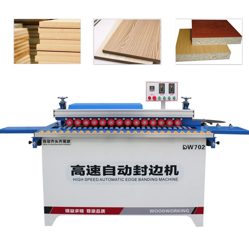 DW702 Automatic Wood Edge Banding Machine High Speed Edgebander Straight Curve Hemming Machine Double-Sided Trimming Polishing