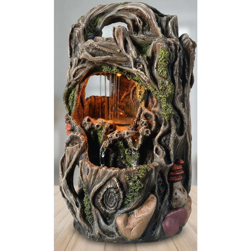 

Tabletop Water Fountain with LED Light, Soothing Sound Machine for Zen Relaxation in Office Living Room