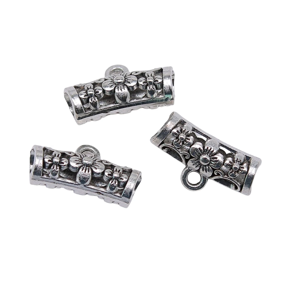 10pcs/lot 19x10x7mm Beads Bails For Jewelry Making Antique Silver Color 0.75x0.39x0.28inch