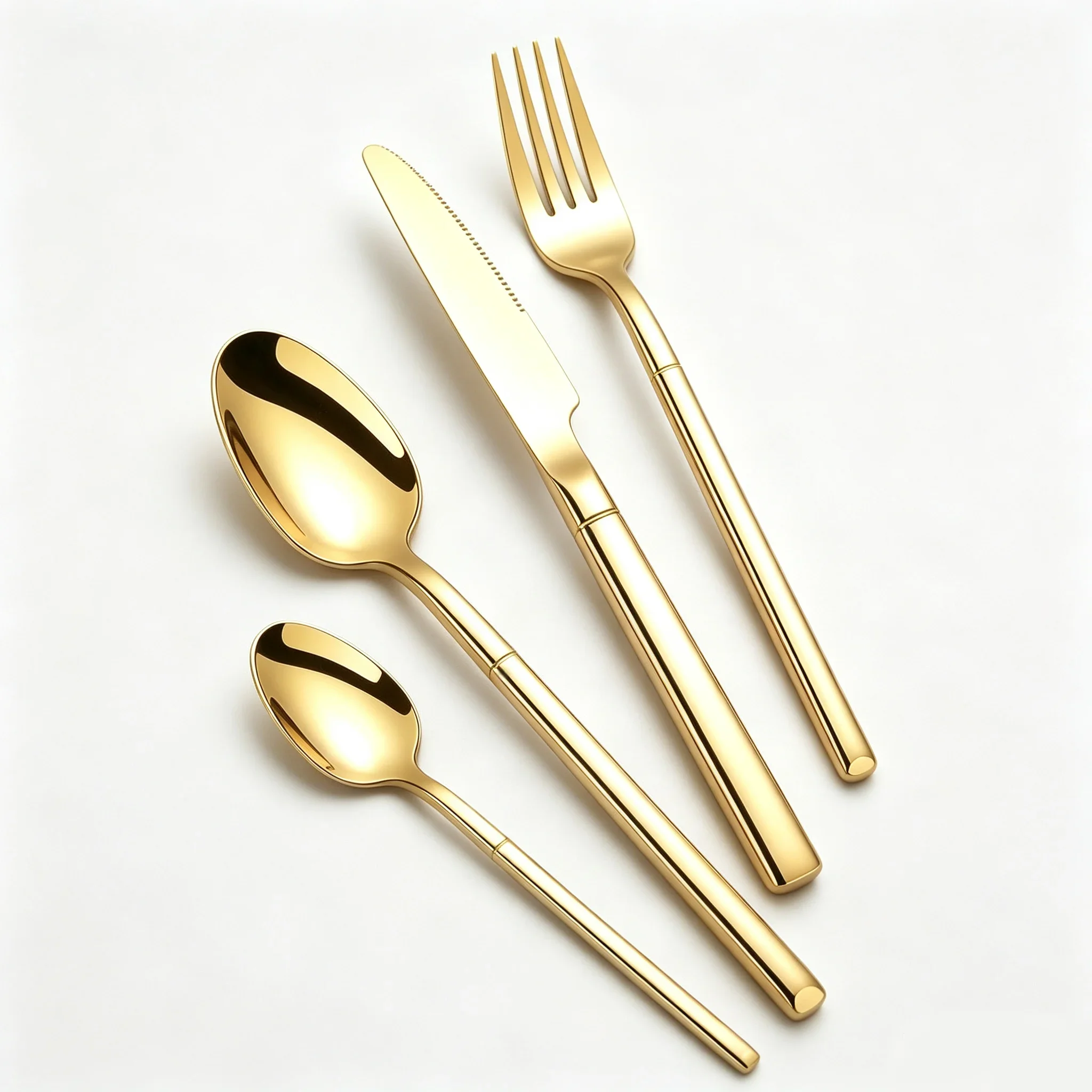 Cutlery Set 4Pcs Gold Black 304 Stainless Steel Flatware Knight Design Silverware Spoon Fork Knife for Wedding Home Dining