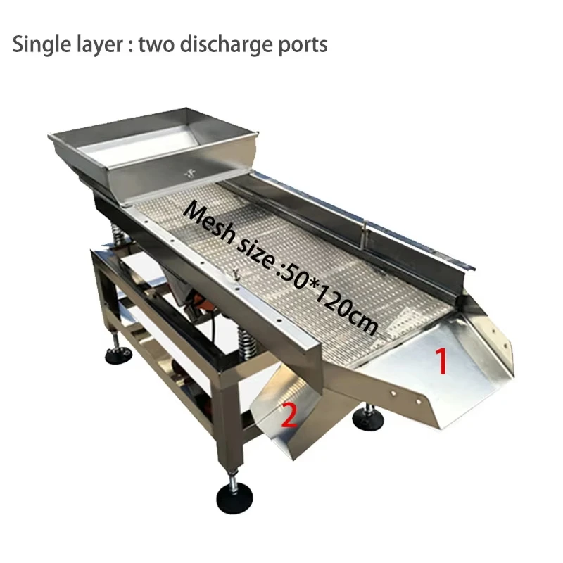 50*130cm Stainless Steel Linear Vibrating Screen Electric Screening Machine Single / Double / Three Layer Sieve Shaker
