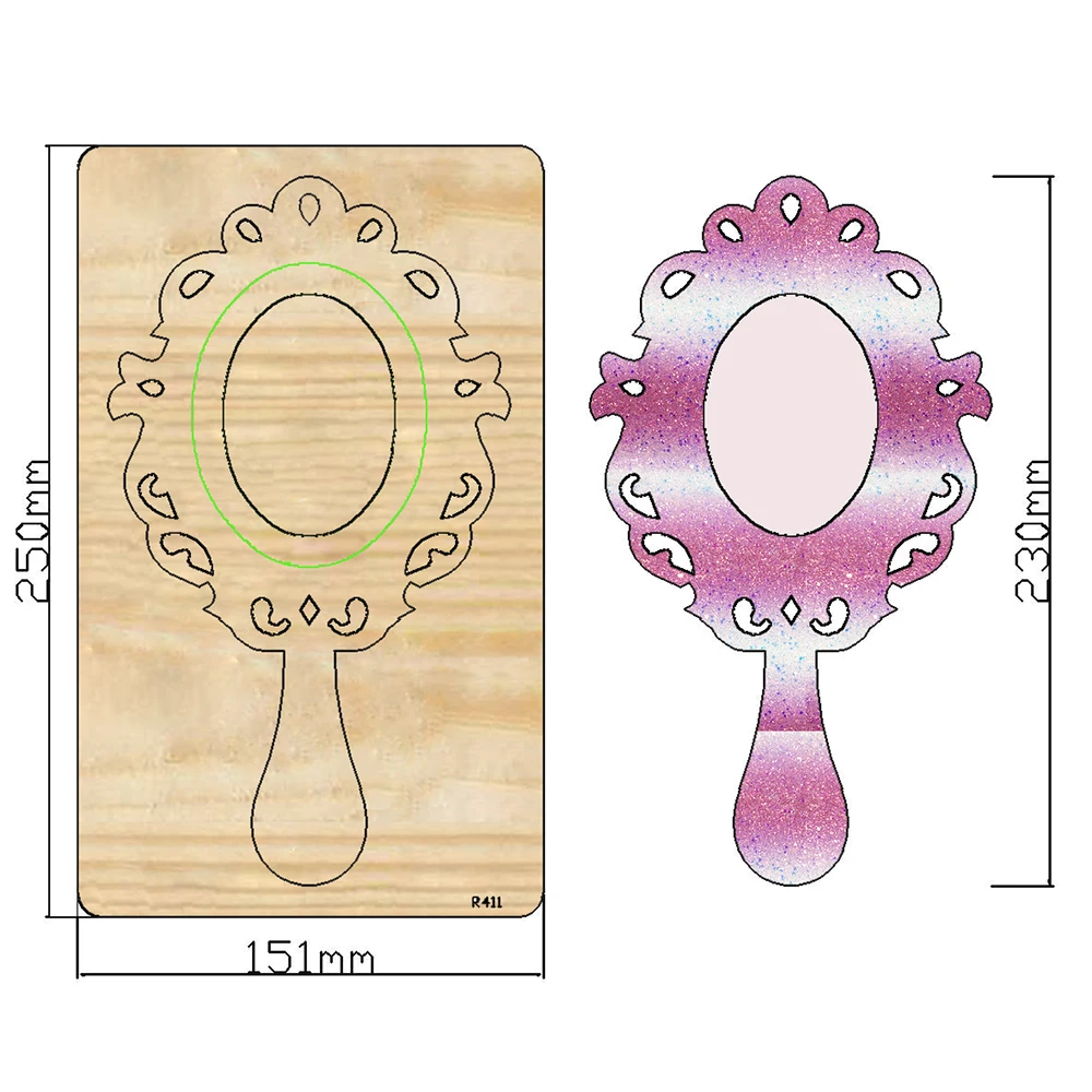 

Съемное зеркало, новые деревянные Вырубные штампы, скрапбукинг, Декор для дома, «сделай сам», подходит для рынка, универсальная режущая машина/R411