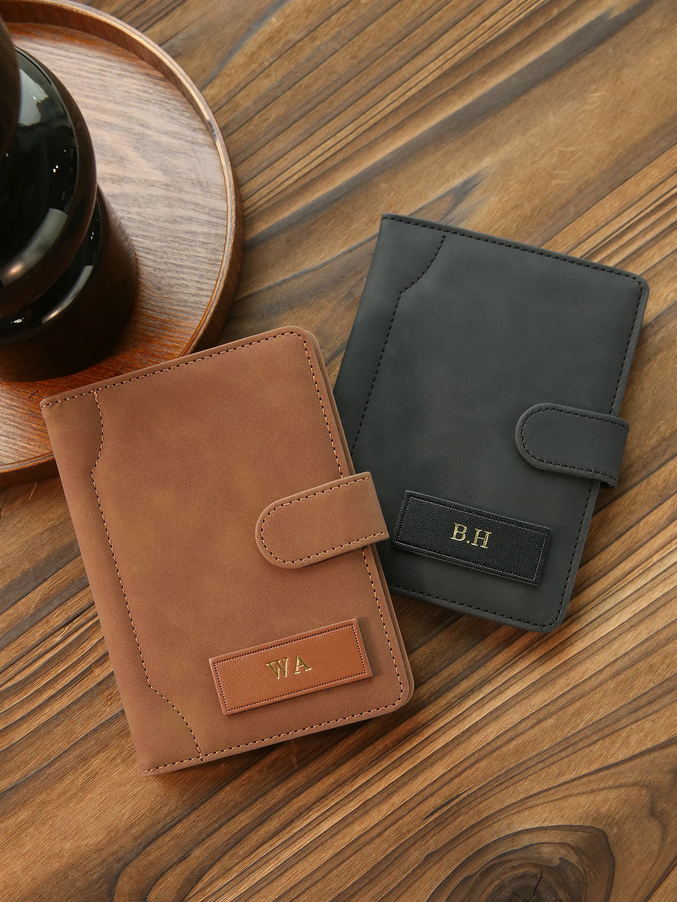 Personalized Name Passport Holder Custom Suede Matte Texture Faux Leather Passport Bag Handmade Travel Accessories Custom Gift