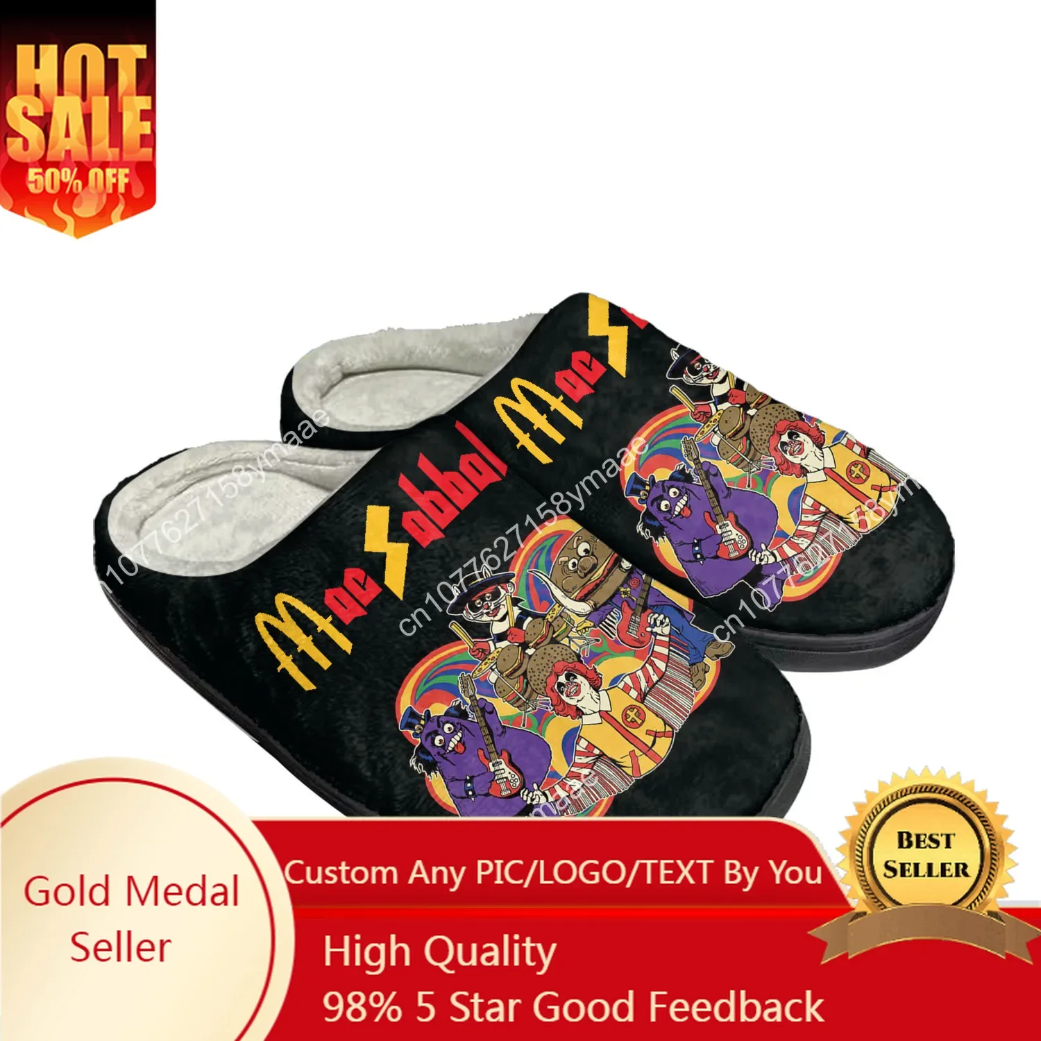 

Mac Sabbath Home Cotton Slippers Mens Womens Plush Bedroom Casual DIY Keep Warm Shoes Thermal Indoor Slipper Customized Shoe