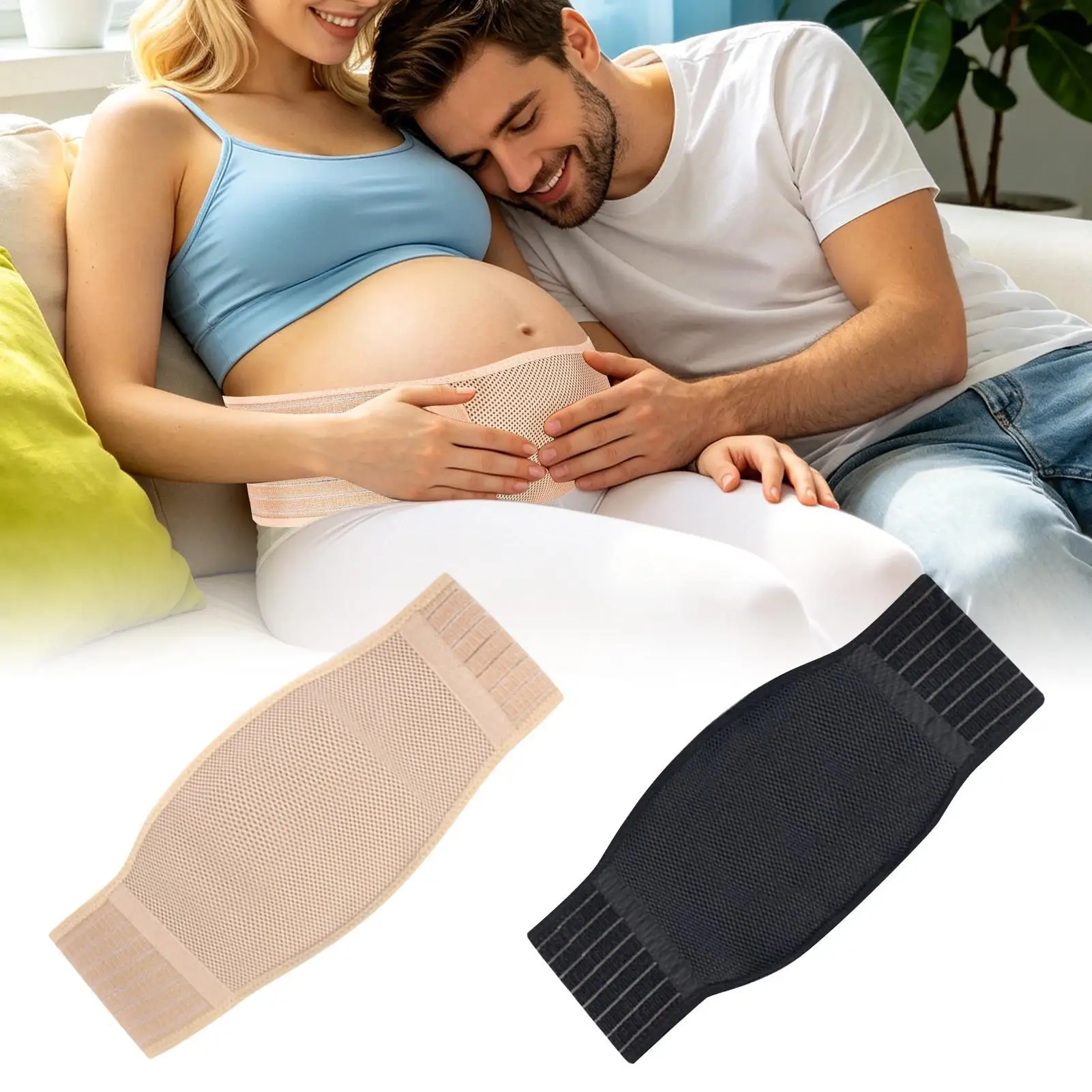 妊娠サポートベルト-調節可能で快適で通気性のある妊婦用腹部緩和バックサポートベルト-家庭、病院、日常の移動に最適