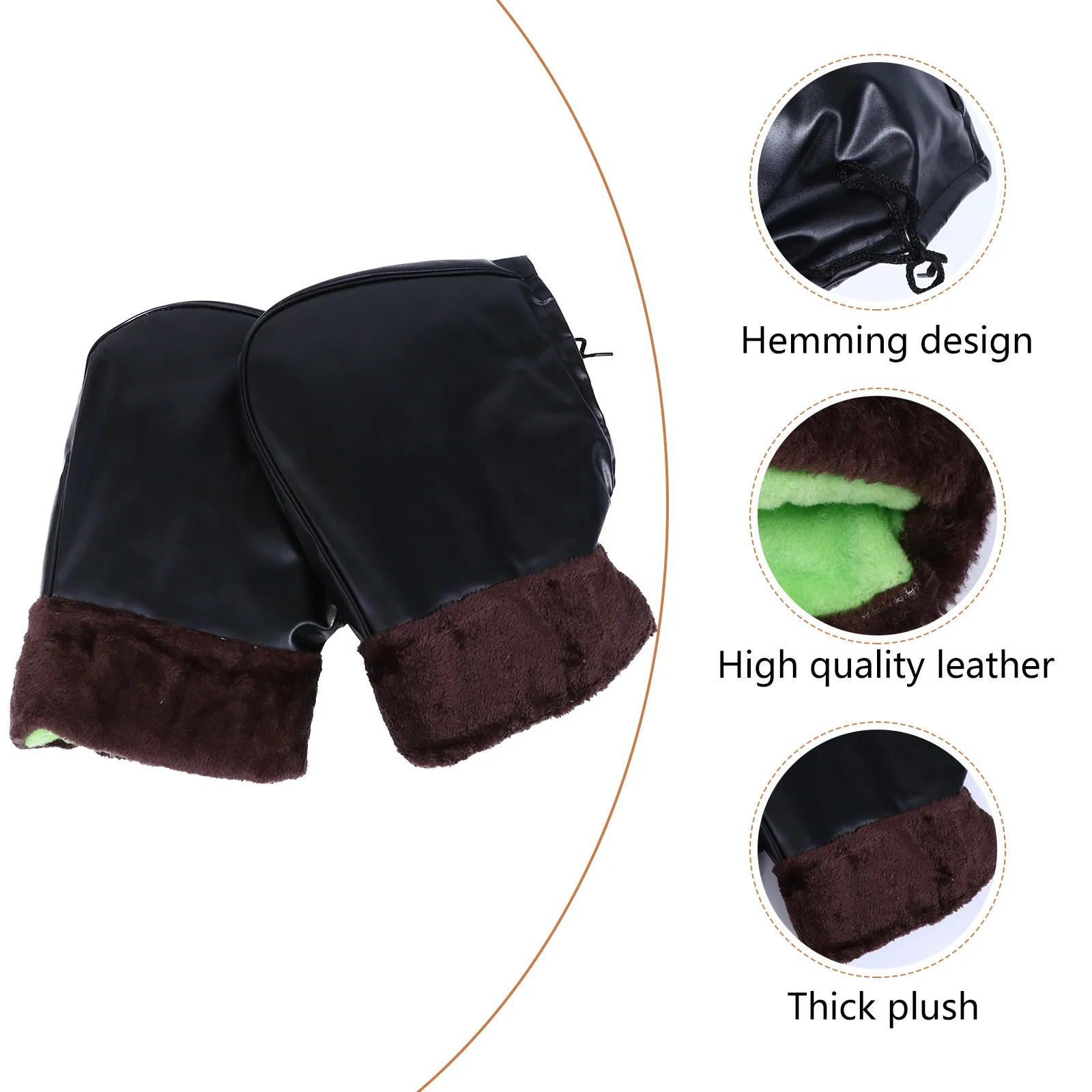 1Pair Electric Motorcycle Handlebar Gloves Windproof Thick Warm Outdoor Cycling Winter Hands Protector Cold Weather Riding