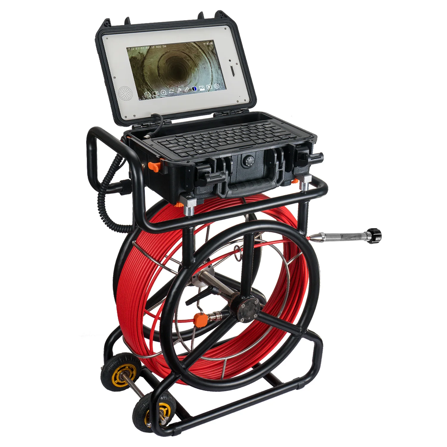 10.1inch 1080P HD Night Vision CMOS Sewer CCTV Inspection Camera Touch Screen 512HZ Transmitter IP68 Waterproof SD Card 1 Year