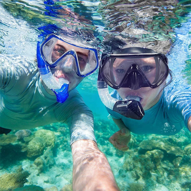 Schwimm brillen gehärtetes Glas Erwachsene Wassersport ausrüstung Schnorcheln Tauchmaske transparente große Rahmen brille