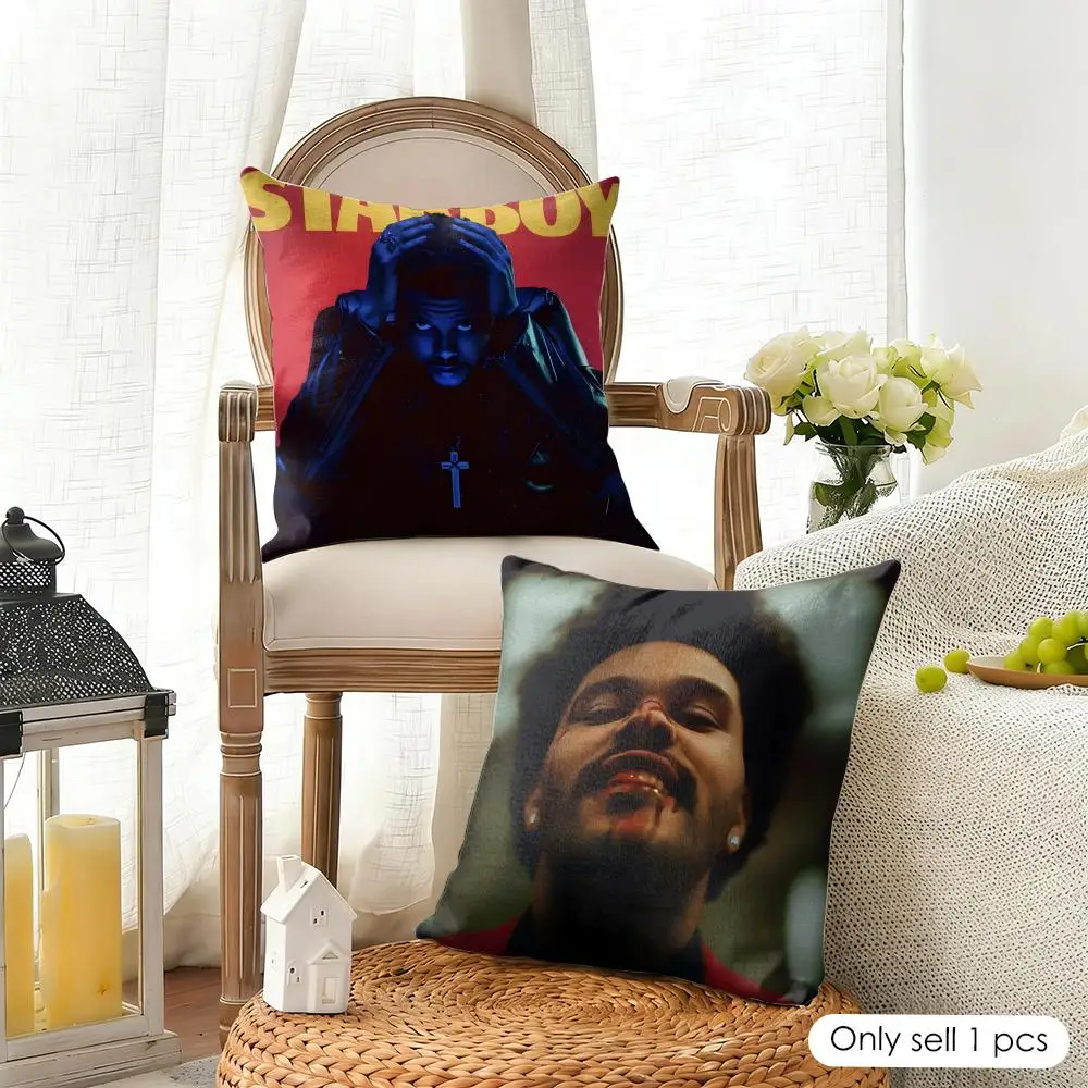 Singer Album T-The W-Weeknd Cushion Cover Organic Linen Square Pillow Case Durable Non-Allergenic And Kind To Skin